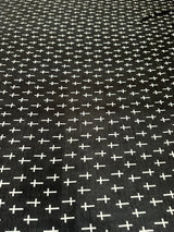 Printed Chiffon Black and White Cross