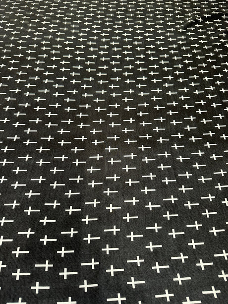 Printed Chiffon Black and White Cross