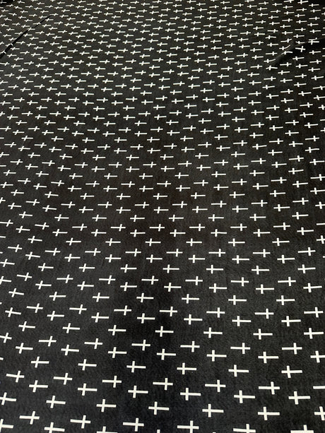 Printed Chiffon Black and White Cross
