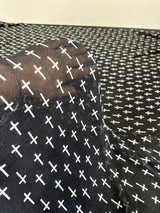 Printed Chiffon Black and White Cross