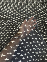 Printed Chiffon Black and White Cross