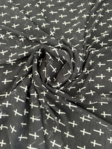Printed Chiffon Black and White Cross