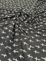 Printed Chiffon Black and White Cross