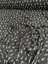 Printed Chiffon Black and White Cross