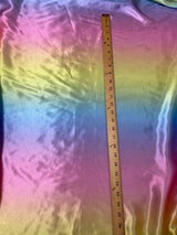 Rainbow Print Polyester Fabric - Pastel Rainbow, Semi Shiny, 58" Width (1 Yard)