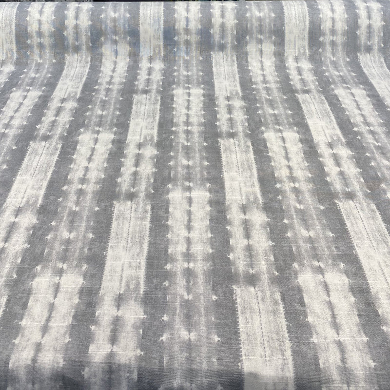 Ellen Degeneres Cap De Pera Cotton Fabric - Smoke Gray, White Stripe, 54" Width (1 Yard)