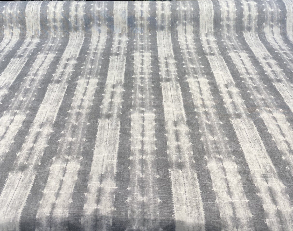 Ellen Degeneres Cap De Pera Cotton Fabric - Smoke Gray, White Stripe, 54" Width (1 Yard)