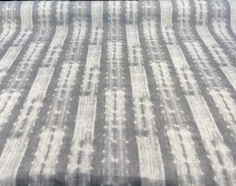 Ellen Degeneres Cap De Pera Cotton Fabric - Smoke Gray, White Stripe, 54" Width (1 Yard)