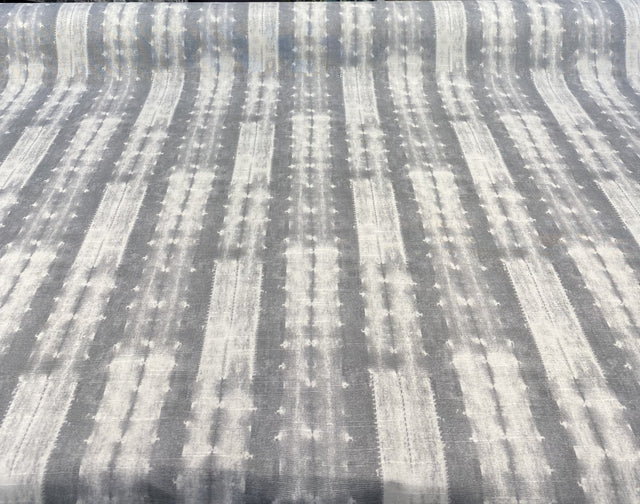 Ellen Degeneres Cap De Pera Cotton Fabric - Smoke Gray, White Stripe, 54" Width (1 Yard)