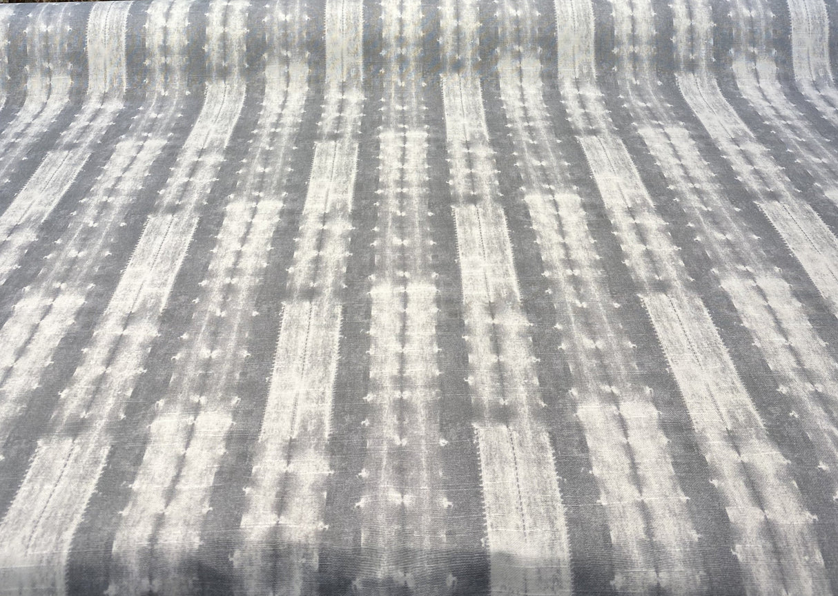 Ellen Degeneres Cap De Pera Cotton Fabric - Smoke Gray, White Stripe, 54" Width (1 Yard)