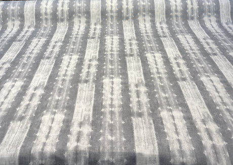 Ellen Degeneres Cap De Pera Cotton Fabric - Smoke Gray, White Stripe, 54" Width (1 Yard)