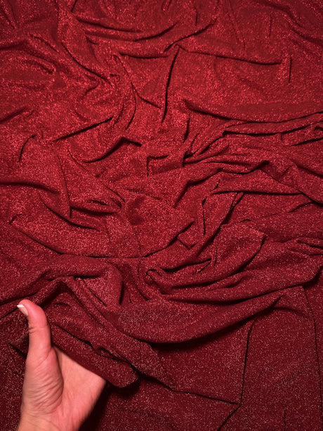 Stretch Metallic Lurex Knit Burgundy