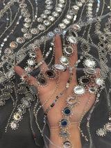 Stretch Sequin Wave Lace Silver