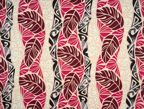 Monstera Tribal Print Polyester Glitter Fabric - Pink, Orange, Yellow, Blue, 36" X 60" Width (1 Yard)