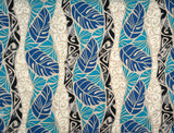 Monstera Tribal Print Polyester Glitter Fabric - Pink, Orange, Yellow, Blue, 36" X 60" Width (1 Yard)