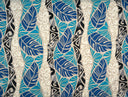 Polyester Glitter Fabric Monstera Tribal Print