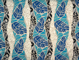 Monstera Tribal Print Polyester Glitter Fabric - Pink, Orange, Yellow, Blue, 36" X 60" (1 Yard)