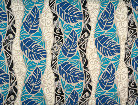 Monstera Tribal Print Polyester Glitter Fabric - Pink, Orange, Yellow, Blue, 36" X 60" (1 Yard)