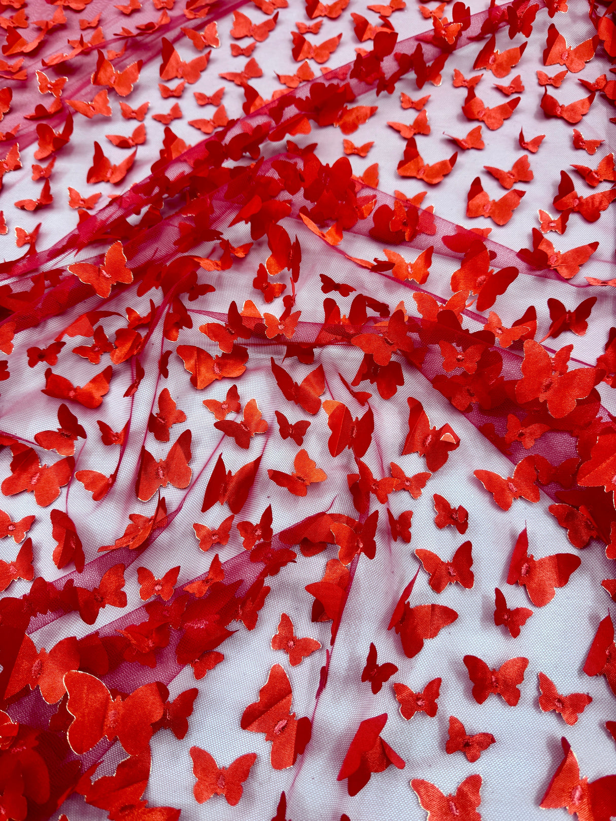 3D Butterfly Lace Red