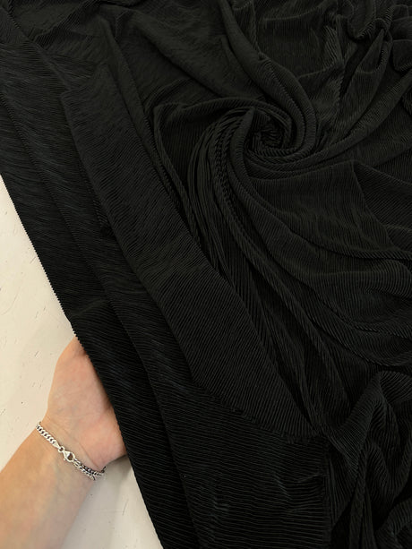 Black Pleated Knit