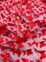 3D Butterfly Lace Red