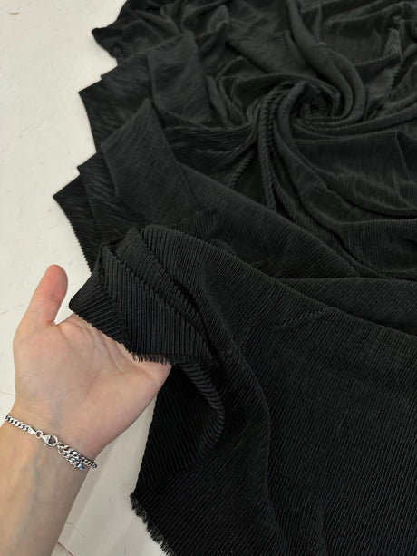 Black Pleated Knit