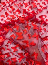 3D Butterfly Lace Red