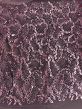 Rose Pink Art Deco Mirror Sequin Lace