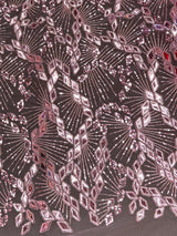 Rose Pink Art Deco Mirror Sequin Lace