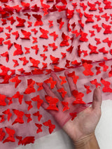 3D Butterfly Lace Red