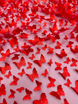 3D Butterfly Lace Red