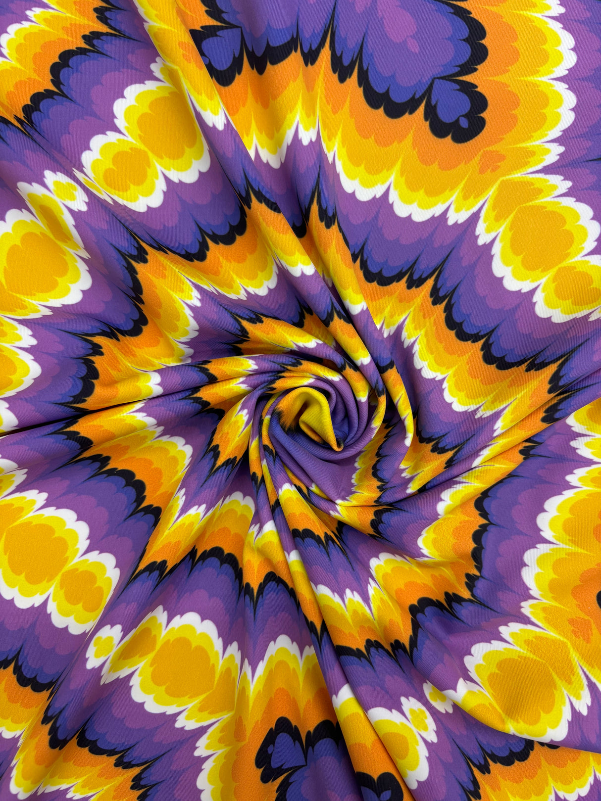 Purple Tie-Dye Illusion Spandex Fabric - Purple Tie-Dye, 58"/60" Width (1 Yard)