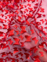 3D Butterfly Lace Red