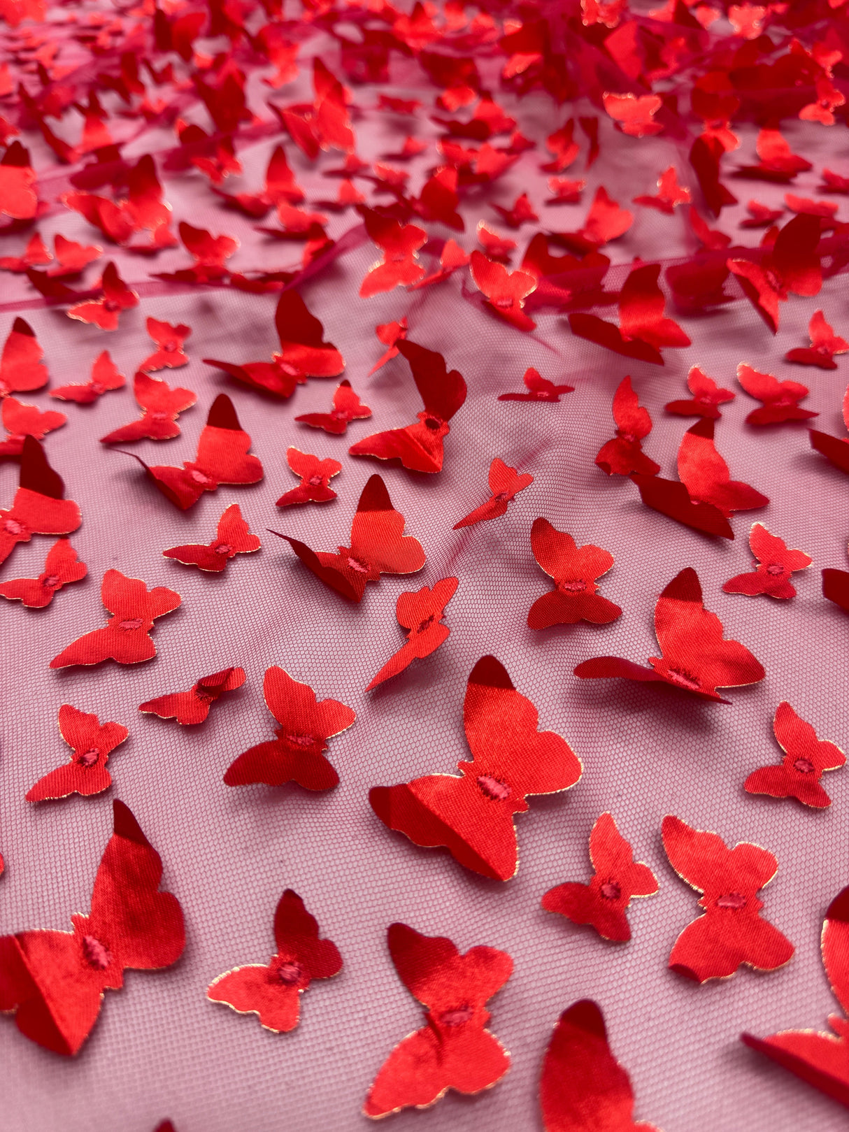 3D Butterfly Lace Red
