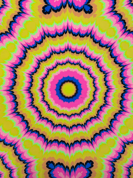 Yellow Tie-Dye Illusion Spandex Fabric - Yellow Tie-Dye, 58"/60" Width (1 Yard)
