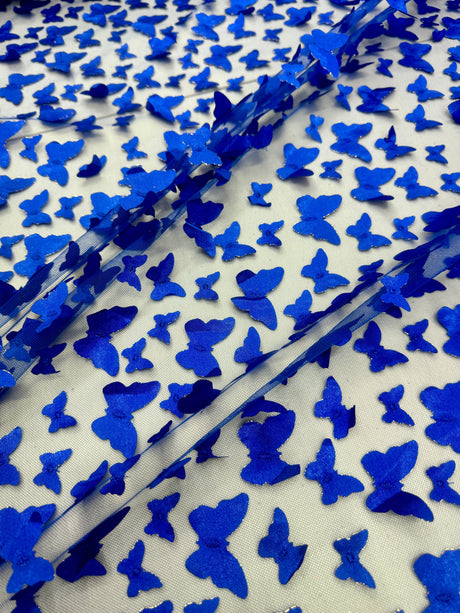 Royal Blue 3D Butterfly Lace