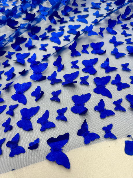 Royal Blue 3D Butterfly Lace