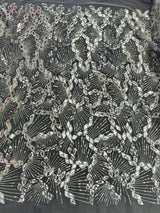 Silver Art Deco Mirror Sequin Lace