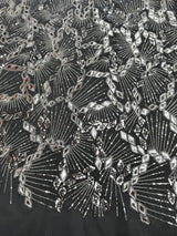Silver Art Deco Mirror Sequin Lace