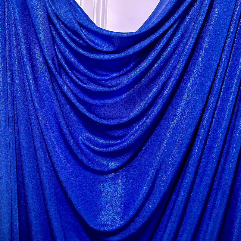 Shiny Foiled Jersey Royal Blue