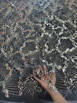 Silver Art Deco Mirror Sequin Lace