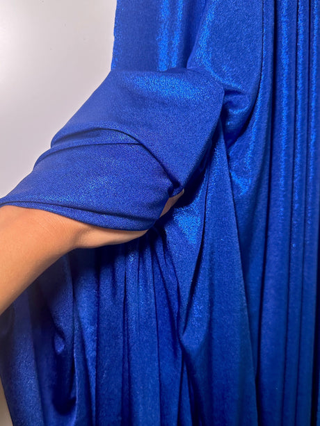 Shiny Slinky Foiled Jersey Royal Blue