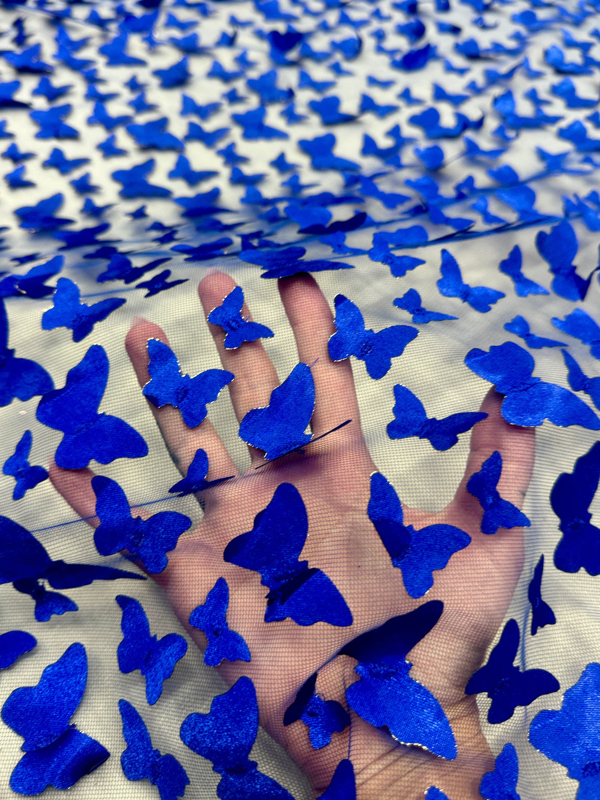 Royal Blue 3D Butterfly Lace