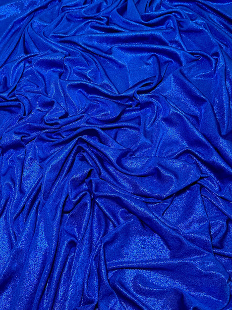 Shiny Slinky Foiled Jersey Royal Blue