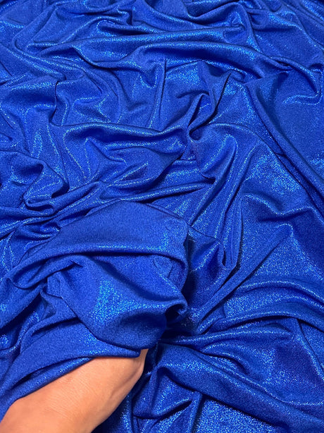 Shiny Slinky Foiled Jersey Royal Blue