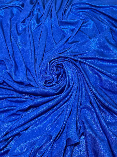 Shiny Slinky Foiled Jersey Royal Blue