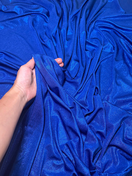 Shiny Slinky Foiled Jersey Royal Blue