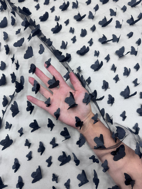 Black 3D Butterfly Lace