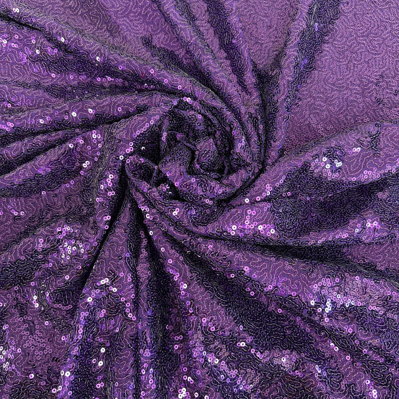 Purple Stretch Sequin on Mesh