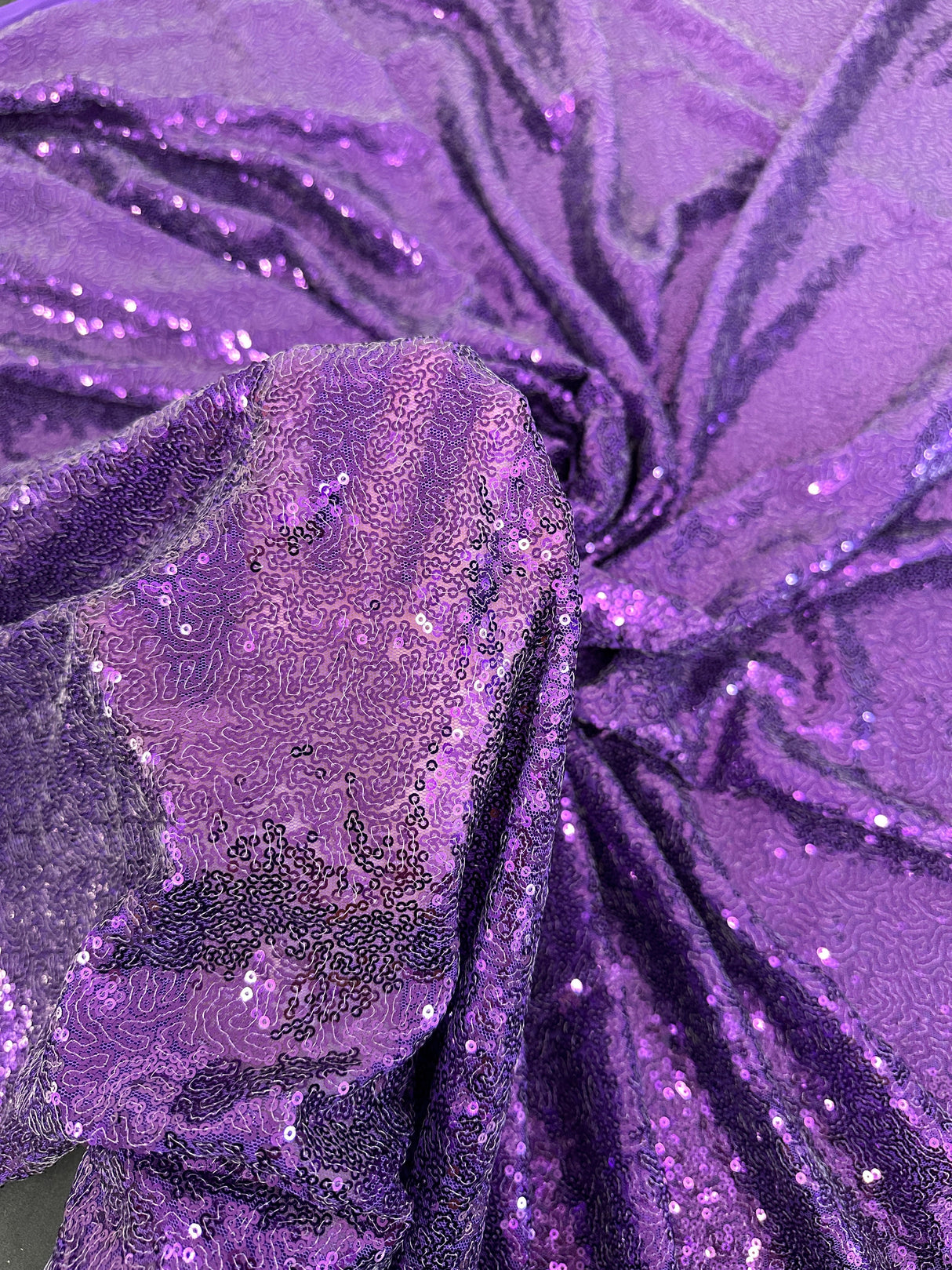 Stretch Sequin Mesh Purple
